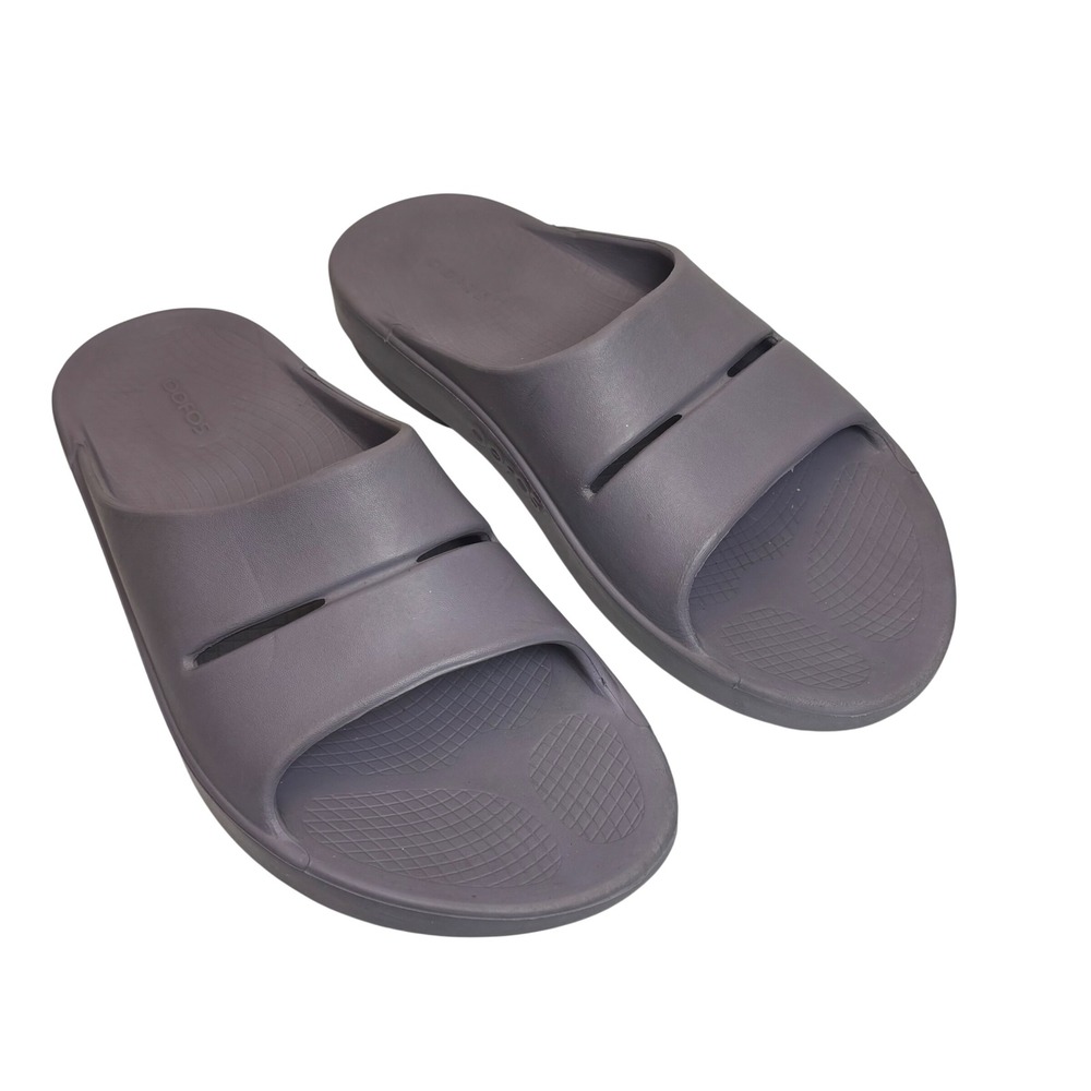 OOFOS OOahh Slide Sandals Men 10 Women 12 Purple Recovery Comfort Sporty Summer